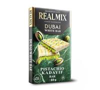 REALMIX Cioccolato al Latte di Dubai direttamente da Dubai UAE | Vero Cioccolato al Latte di Dubai con Pistacchi e Ripieno di Kunafa | Prodotto a Dubai U.A.E. | (Mini, Cioccolato bianco)