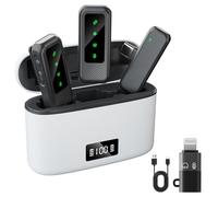 realmoon JL8pro - Microfono wireless a clip per iPhone/Android/fotocamera/PC/laptop, fornisce audio senza perdita di livello CD a 48 kHz a 32 bit, perfetto per video, podcast, vlog su YouTube