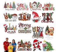 REALOKMAN 15PCS Christmas Mystery Dtf Transfer Bundle Ready to Press Holiday Designs Iron on Transfers Heat Transfer Vinyl Stickers for Festive DIY Creations Xmas Tshirts Clothes Pillow Covers Crafts