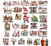 REALOKMAN 15PCS Christmas Mystery Dtf Transfer Bundle Ready to Press Holiday Designs Iron on Transfers Heat Transfer Vinyl Stickers for Festive DIY Creations Xmas Tshirts Clothes Pillow Covers Crafts
