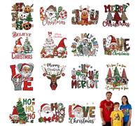 REALOKMAN 15PCS Christmas Mystery Dtf Transfer Bundle Ready to Press Holiday Designs Iron on Transfers Heat Transfer Vinyl Stickers for Festive DIY Creations Xmas Tshirts Clothes Pillow Covers Crafts