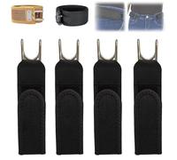 REALOKMAN Buckleless Belt Hook Adjustable Metal Hook Elastic Belt Unisex Buckle-Less Invisible Waist Belts for Outdoor Work & Edc