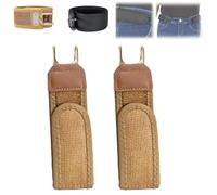 REALOKMAN Buckleless Belt Hook Adjustable Metal Hook Elastic Belt Unisex Buckle-Less Invisible Waist Belts for Outdoor Work & Edc