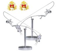 REALOKMAN Kinetics the Fisherman, Kinetic Sculpture Fishing, The Fisherman Balancing Sculpture, Steel Fishing Kinetic Art Balance Figurine for Home Office Desktop Living Room Ornament(2Pcs)