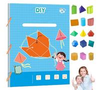 REALOKMAN Libro Di Apprendimento Della Geometria 3D Koyoata Pull String, Gioco Di Apprendimento Della Geometria 3D Fai Da Te Con Design Di Corde Intrecciate, Insegna Le Formule Di Volume E Area(Blue)