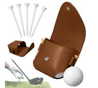 REALOKMAN Repairig Golf Storage Bag, Leather Golf Organizer, Men Waterproof Belt Golfs Tee Holder Carry Bags for 4 Balls And Holders, Golfer Accessories for Men Pouch Unique Gift for Dad(Marrone)
