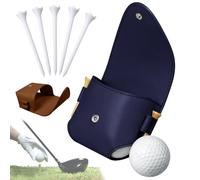 REALOKMAN Repairig Golf Storage Bag, Leather Golf Organizer, Men Waterproof Belt Golfs Tee Holder Carry Bags for 4 Balls And Holders, Golfer Accessories for Men Pouch Unique Gift for Dad(Blue)