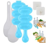 REALOKMAN Rice Ball Shaker Set - Easy DIY Rice Ball Maker, DIY Round Sticky Rice Molds, Cute Ball Shaped Onigiri Mold with Paddle Spoon for Bento, Sushi, Lunch, Food Shaping Kitchen Tool
