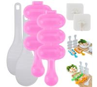 REALOKMAN Rice Ball Shaker Set - Easy DIY Rice Ball Maker, DIY Round Sticky Rice Molds, Cute Ball Shaped Onigiri Mold with Paddle Spoon for Bento, Sushi, Lunch, Food Shaping Kitchen Tool