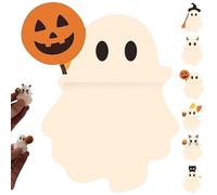 REALOKMAN Sithandsip Ghostees Mystery Phone Buddy, Mini Phone Figure Surprise Toy, Stick-On Halloween Ghost & Pumpkin Telephone Topper, Cute Fun Halloween Telephone All Models Buddy Doll(Style 4)
