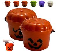 REALOKMAN Spooky Mini Boo Bucket Figurines, Mini Boo Buckets, 3D Printed Halloween Pumpkin Nostalgia Buckets, Retro Halloween Desktop Decoration, Trick or Treat Event Props for Snack(Style 21)