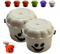 REALOKMAN Spooky Mini Boo Bucket Figurines, Mini Boo Buckets, 3D Printed Halloween Pumpkin Nostalgia Buckets, Retro Halloween Desktop Decoration, Trick or Treat Event Props for Snack(Style 12)