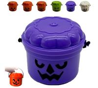 REALOKMAN Spooky Mini Boo Bucket Figurines, Mini Boo Buckets, 3D Printed Halloween Pumpkin Nostalgia Buckets, Retro Halloween Desktop Decoration, Trick or Treat Event Props for Snack(Style 5)