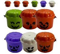 REALOKMAN Spooky Mini Boo Bucket Figurines, Mini Boo Buckets, 3D Printed Halloween Pumpkin Nostalgia Buckets, Retro Halloween Desktop Decoration, Trick or Treat Event Props for Snack(Style 29)