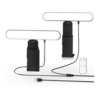 RealPlus Luce per Video [2PCS], con Supporto Multifunzionale, Controllo Remoto di 3 Colori & 10 Livelli di Luminosità, Luce per Videoconferenza per PC/Cellulare/Riunioni Zoom/Live Streaming/compleanno