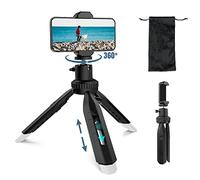 RealPlus Treppiede Smartphone, Cavalletto Stabilizzatore, Mini Tripod Fotocamera, 360° Rotabile, Retrattile, Super Stabile