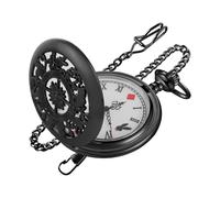 Realpoo Orologio da tasca al quarzo da uomo, quadrante digitale romano bianco con catena, CF-new64