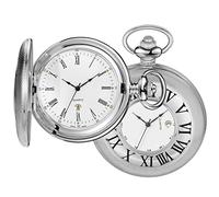 Realpoo Orologio da tasca con quadrante romano digitale con calendario romano da uomo, orologio da tasca al quarzo con catena, Nastro HVQ, Digitale