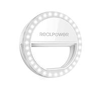 Realpower Eva Selfie Light, 36 LED, Luce ad Anello per Selfie, Luce per Selfie - Luminosità Regolabile in 3 Livelli, Compatibile con iPhone, Samsung Galaxy, Huawei e Molti Altri Smart