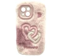 Realpower Flauschi 2, Fluffy Mobile Phone Case, White/Pink 15