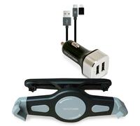 RealPower KFZ-Ladegerat Set + Kabel + Halterung Ta NUOVO