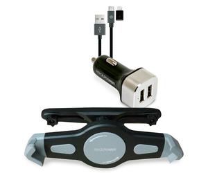 RealPower KFZ-Ladegerat Set + Kabel + Halterung Ta NUOVO
