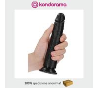 Realrock anal dildo fallo realistico pene nero anale slim 19 cm con ventosa