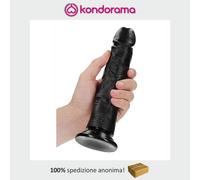 Realrock dildo fallo realistico nero con ventosa 8” cm 20