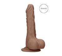 Dildo Realistico con Testicoli RealRock 7 pollici (17cm) - Naturale Scuro
