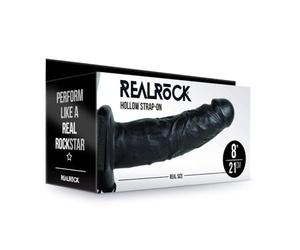 REALROCK Hollow Strap-on - 20.5 cm Black - Black 20.5 cm Hollow Strap-On
