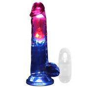 REALROCK - vibratore luminoso con testicoli - 20cm
