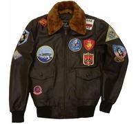 RealSkin Tom Cruise Top Gun Bomber Giacca In Pelliccia Sintetica Per Uomo