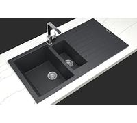 Realstone Lavello da incasso in granito, 100 cm x 50 cm, colore: antracite