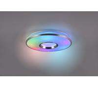 REALTA PLAFONIERA LED 21W-3W 2200lm, 2700 - 6500K BIANCA EFFETTO CIELO STELLATO CON BORDATURE ALLUMINIO CON FUNZIONE RGB EFFETTO RAINBOW CON TELECOMANDO MULTIFUNZIONE D. 40CM DIMMERABILE