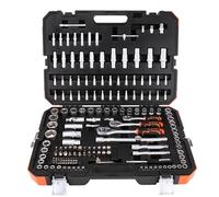 REALTEK Set Chiavi a Bussola, Chiavi a Cricchetto 1/4''+3/8"+1/2'' 172 Pezzi, 72 denti, Cr-V, Adatto per Lavori su Biciclette e Automobili le riparazioni