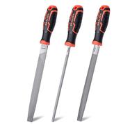 REALTEK Set di Lime Metallo, 3 pezzi Lime per Metallo, Set di Lime Metalliche Acciaio ad Alto Tenore di Carbonio, comprende lime piatte, lime rotonde, lime semitonde