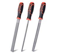 REALTEK Set di raspe per legno 3 pezzi, lima per legno comprendente raspa piatta, mezza raspa rotonda e raspa rotonda, Raspa legno lavoro per Legno e plastica