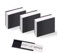 Realth 50 etichette magnetiche con canale a C, 19 mm x 50 mm, rimovibili senza sporco, per lavagne bianche, in metallo, pensili e cassetti (MLH07250)