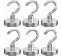 Realth 6 pezzi 25 mm ganci magnetici magneti al neodimio per adatti a cucine, magazzini, luoghi di lavoro, garage e uffici (MH2506)