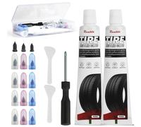Realth Colla per Riparazione Pneumatici 100ml | Ripara Rapidamente Crepe Buchi | Dotato di tre Dimensioni di Chiodi di Riparazione Pneumatici | Auto Bicicletta Moto Kit di Riparazione Pneumatici