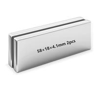 Realth Magneti al Neodimio Forte Magnetico Permanente 60mm*20mm*5mm per Frigo Ufficio Progetto Scientifico e Artigianato Confezione da 2 (MC602)