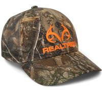 Realtree Edge Blaze Logo Camo Mesh Trucker cap Cappello Snapback Wicking Sweatband Strutturata Mid-Profile Visiera prerecurved Camouflage cap