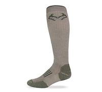 REALTREE Outfitters Men's Merino Tall Boot Socks (1-Pair), Tan/Olive, Large