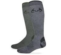 Realtree Team Men's all Season Merino Wool Over The Calf Tall Boot Socks 2 Pair Pack, Calzini Alti da Uomo, per Tutte Le Stagioni, Confezione da 2 Paia, Oliva/Nero, L