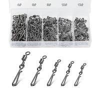Realure 100 Pezzi Mulinelli da Pesca con Moschettone, da Appendere, per Pesca alla Trota, da Pesca, a Carabina Vertebrale, per Esche da Pesca, Vortice, Accessori da Pesca, 4# 6# 8# 10# 12#