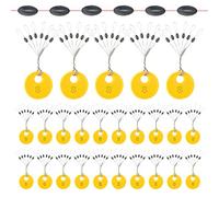 Realure 150 Pezzi Stopper da Pesca in Gomma 6 in 1 Tappo per Galleggiante da Pesca Ovale Nero Piccolo Stopper Pesca Taglia S Perline da Pesca 0.1 to 0.16mm Linea di Arresto della Pesca, Affondatore