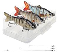 Realure 3 Pezzi Esche Artificiali Spinning Mare, Esche da Pesca per La Spigola con 15 cm, 23 cm, 30 cm, Multi-jointed Swimbaits, Wobbler Esca per Acqua Dolce, Acqua Salata, Trota, Pesce Persico