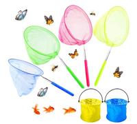 Realure 4 Pezzi Rete da Farfalle, Telescopiche Bambini Rete da Pesca con 2 Secchio d'Acqua Pieghevole, 36-83,5 CM Retino Telescopico, per Catturare Insetti, Pesca, Uccelli, attività All'Aperto