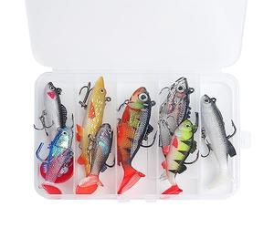 Realure 8 Pezzi Kit di Esche Artificiali Spinning Mare, 5 Dimensioni Shad Spinning, Esche da Pesca per Trote d'Acqua Dolce, Minnow Spin per Acqua Salata, Pesca Alla Trota, Spigola, Salmone