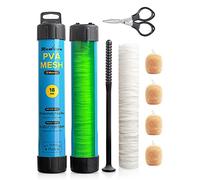 Realure Rete PVA per Pesca da 5 m, 18/25/37/44 mm di Larghezza, Set da Pesca in PVA con Forbici, PVA Rete da Pesce Solubile per Cibo con Imbuto e Sistema di Pestello